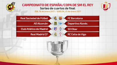 Real Madrid-Celta, Atlético-Eibar y Alcorcón-Alavés, en cuartos de la Copa
