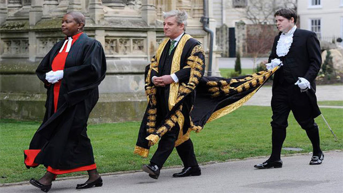 El presidente de la Cámara de los Comunes británica, John Bercow (en el centro)