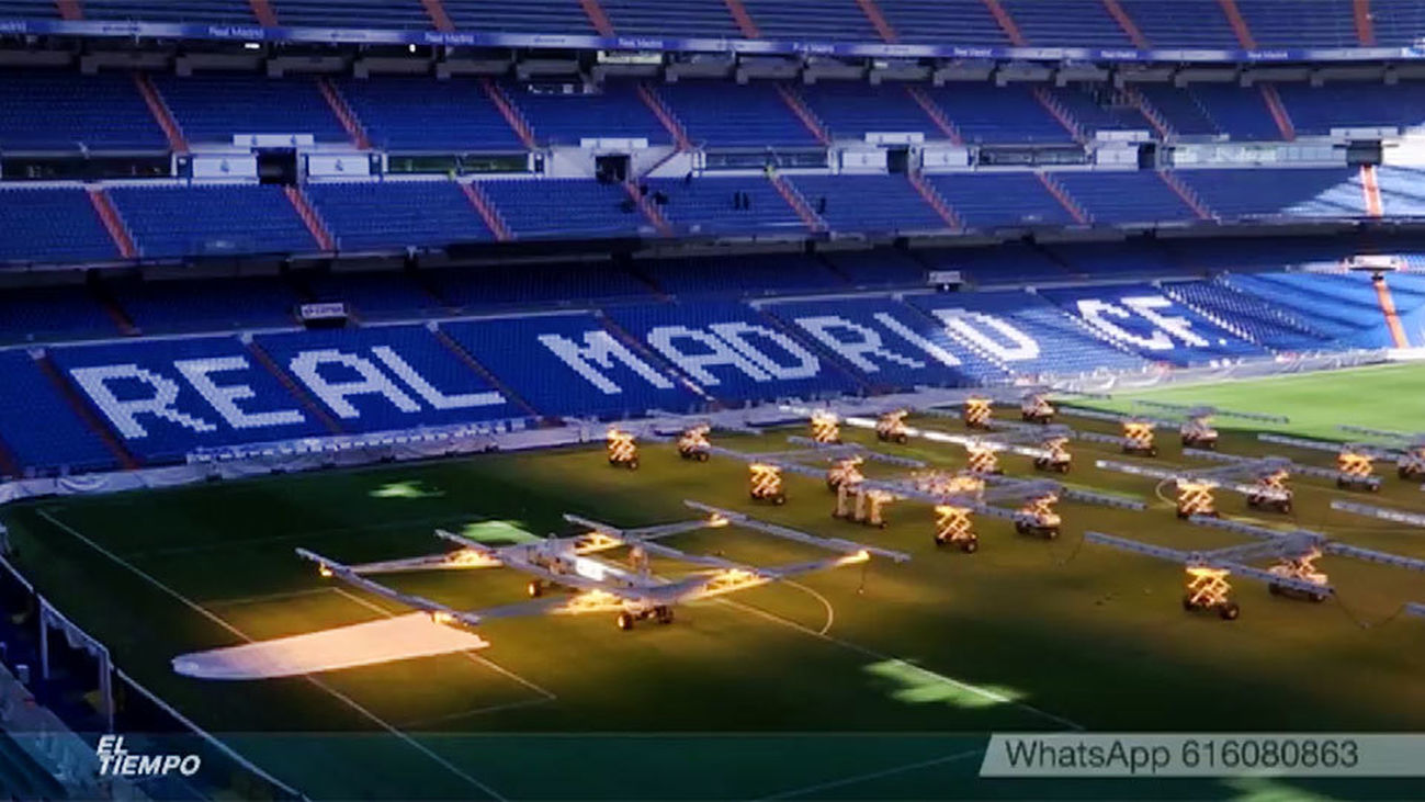 Así se cuida el césped del Santiago Bernabéu