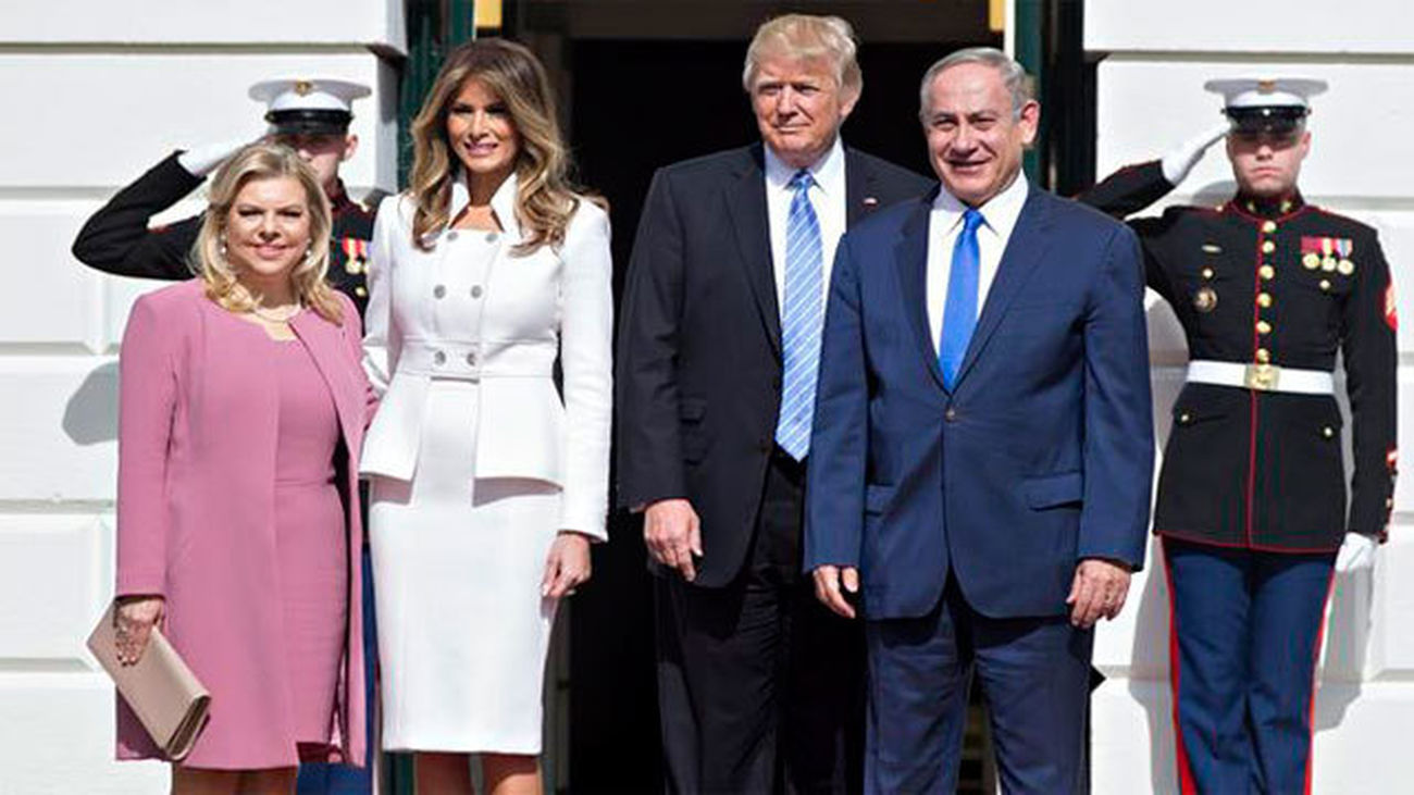 Los matrimonios Trump y Netanyahu en la Casa Blanca