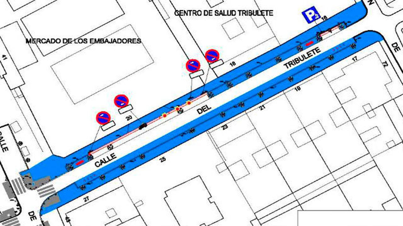 El eje peatonal previsto en la calle Tribulete