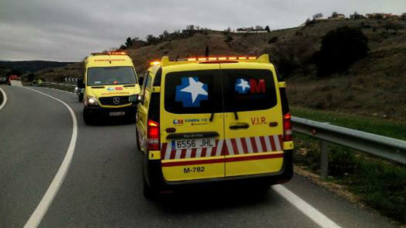 Herido grave el conductor de una motocicleta en la M-204 en Orusco de Tajuña