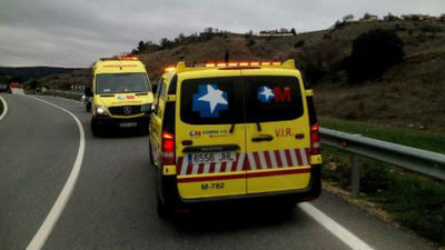 Herido grave el conductor de una motocicleta en la M-204 en Orusco de Tajuña