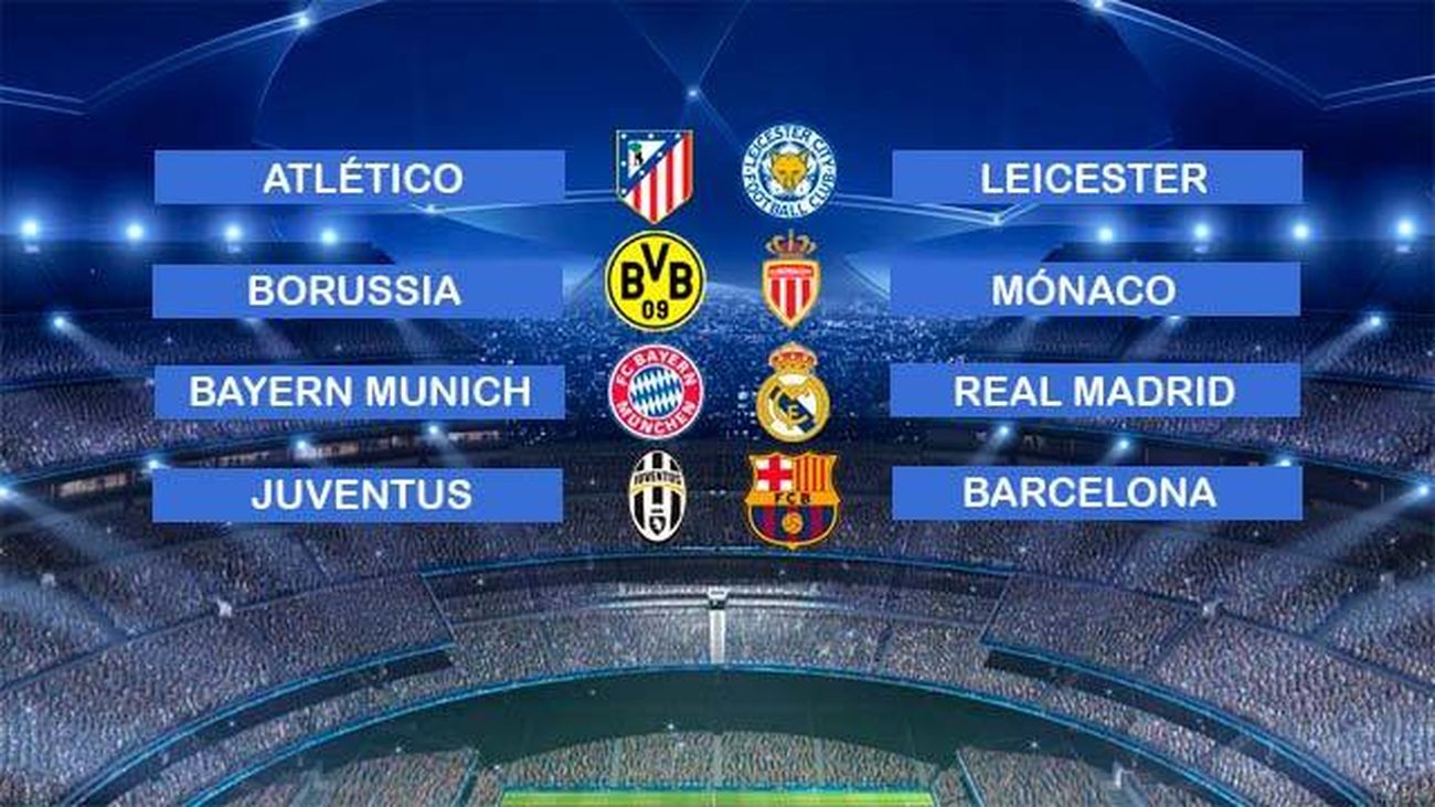 Bayern de Munich-Real Madrid y Atlético-Leicester, en cuartos