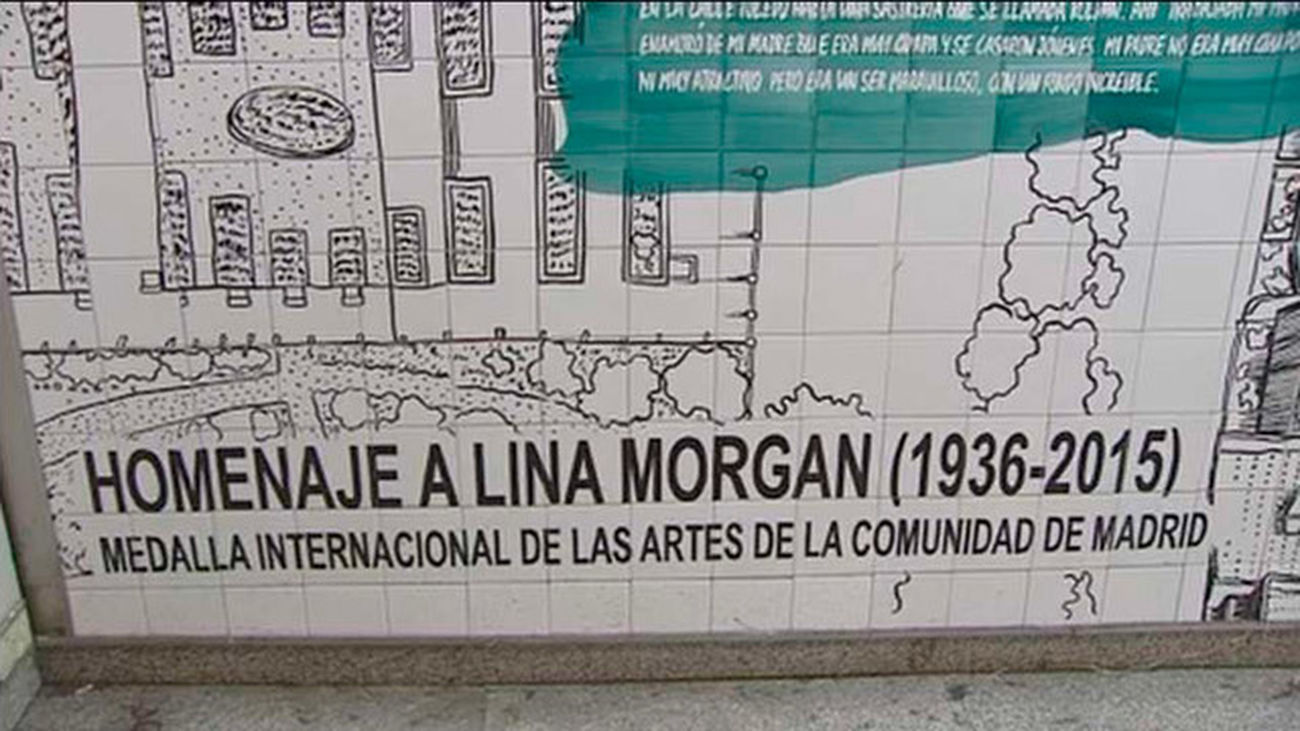 La estación de Metro de La Latina estrena el mural homenaje a Lina Morgan