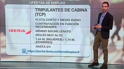 Se necesitan tripulantes de cabina y auxiliares de geriatría