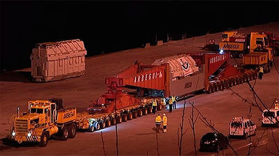 Un camión de casi 100 metros recorre las carreteras de Gipuzkoa