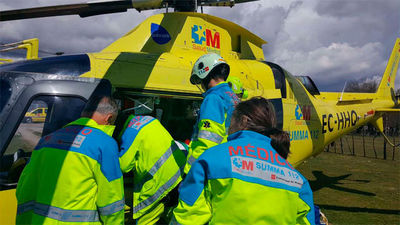 Un motorista herido grave  tras chocar contra un camión en Soto del Real