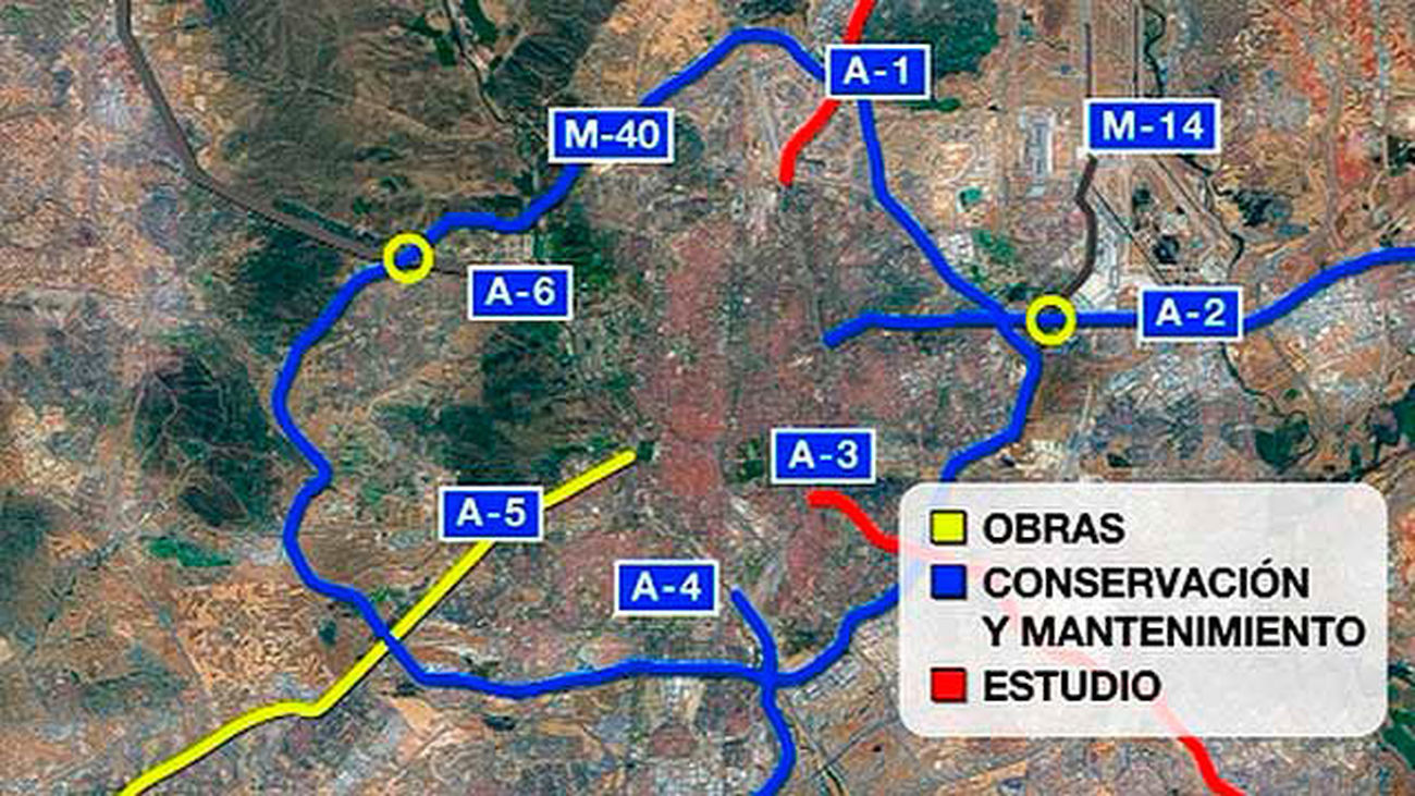 Fomento extenderá el tercer carril de la A-5 a Parque Coimbra