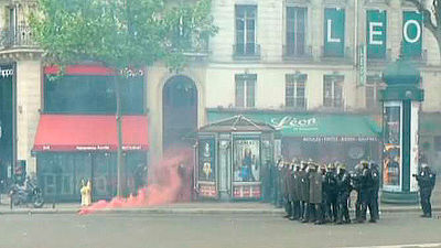 Enfrentamientos en una manifestación del 1º de mayo en París