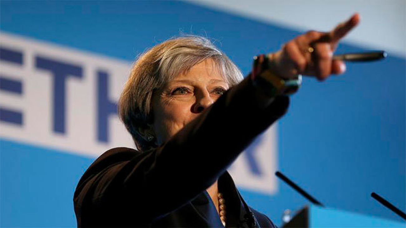 La primera ministra británica y líder del Partido Conservador, Theresa May