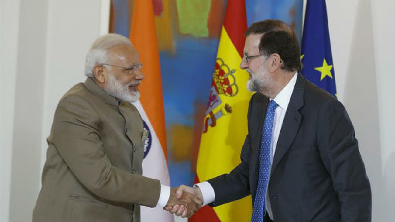 El presidente del Gobierno, Mariano Rajoy, y el primer ministro de la India, Narendra Modi