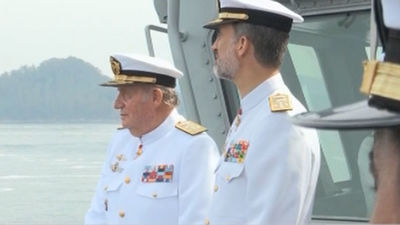 Felipe VI y Don Juan Carlos celebran juntos el tercer aniversario de la abdicación
