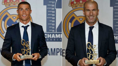 Cristiano y Zidane, premios 'Onze de Oro'