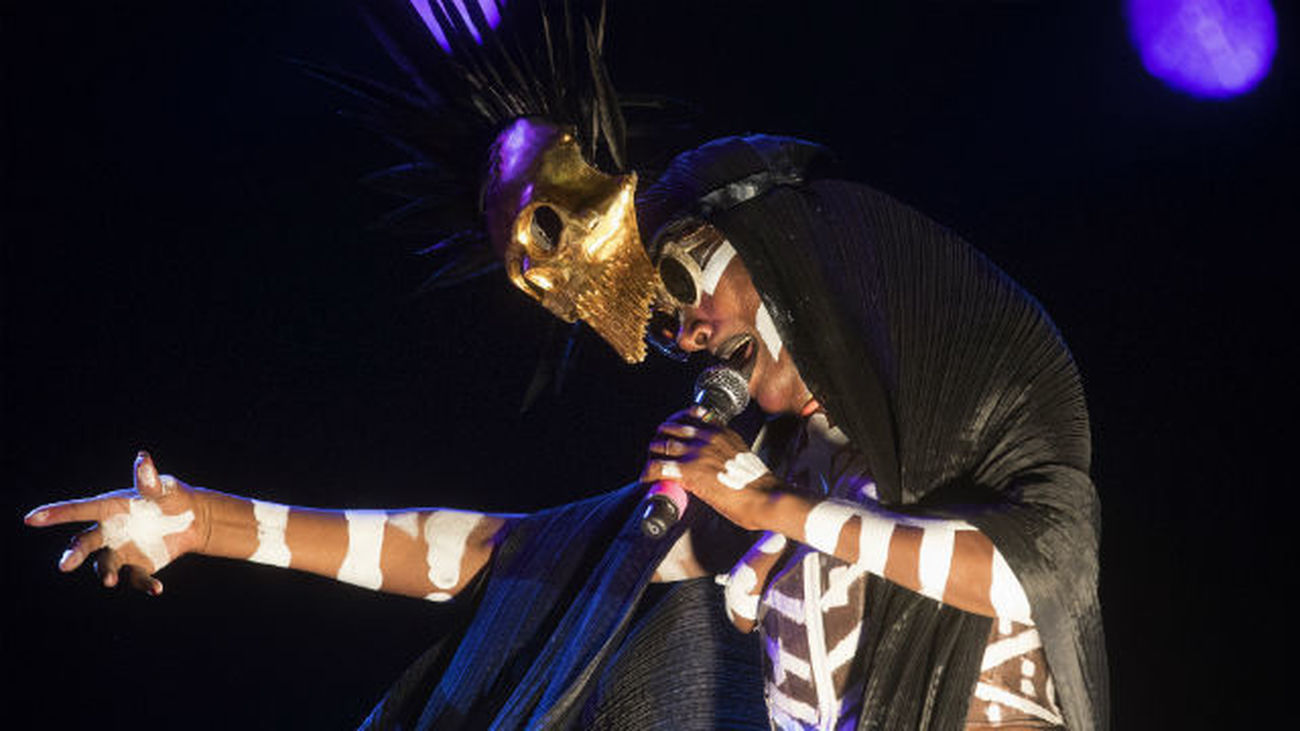 La cantante jamaicana Grace Jones durante su concierto en el festival Primavera Sound