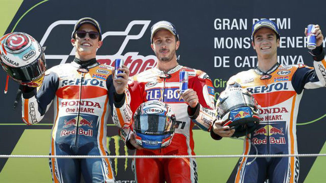 Márquez, Dovizioso y Pedrosa