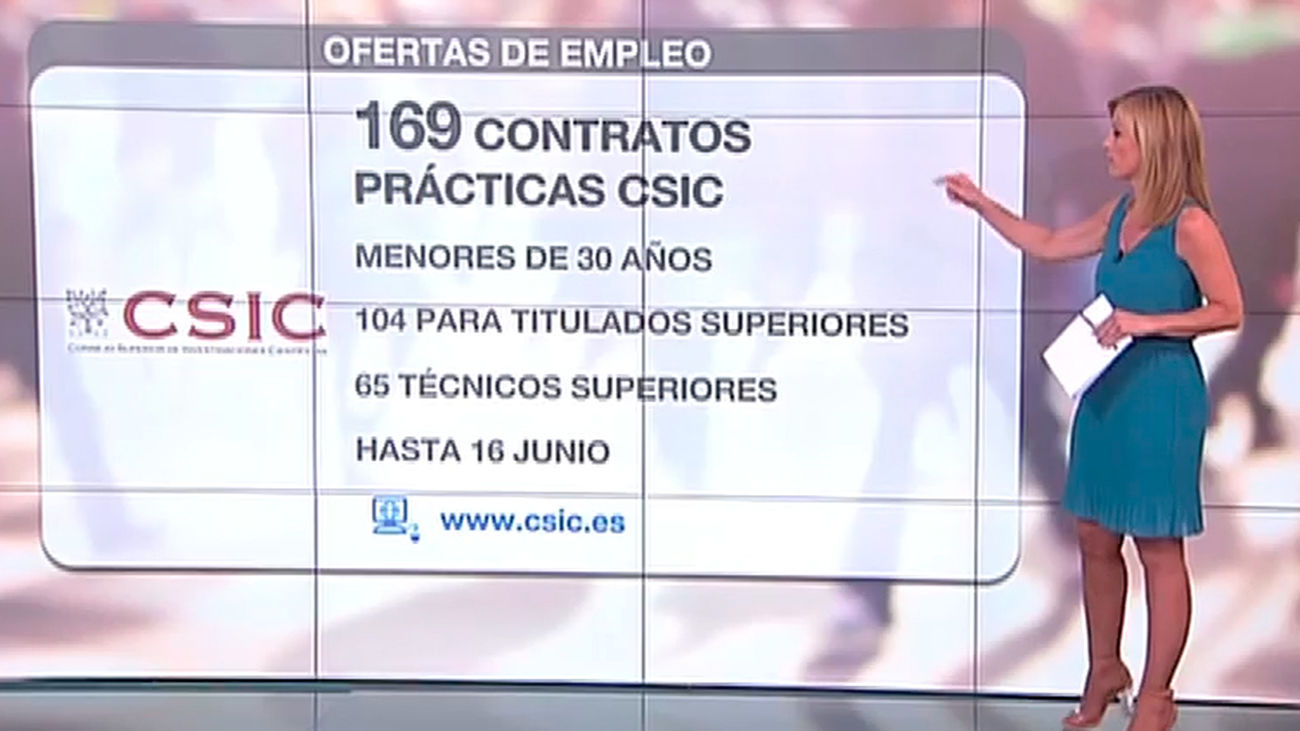 El CSIC ofrece 169 contratos en prácticas