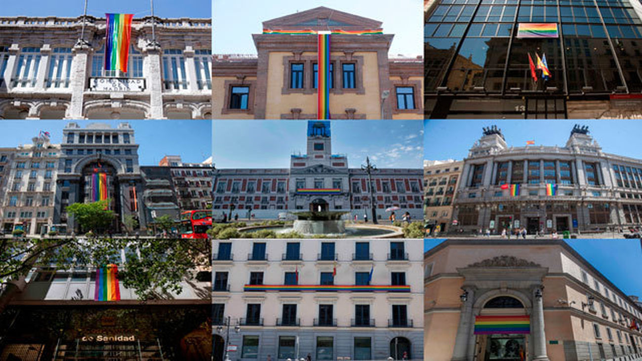 Banderas LGTB en las sedes de la Comunidad de Madrid
