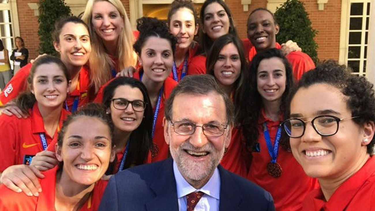 Rajoy con la selección española