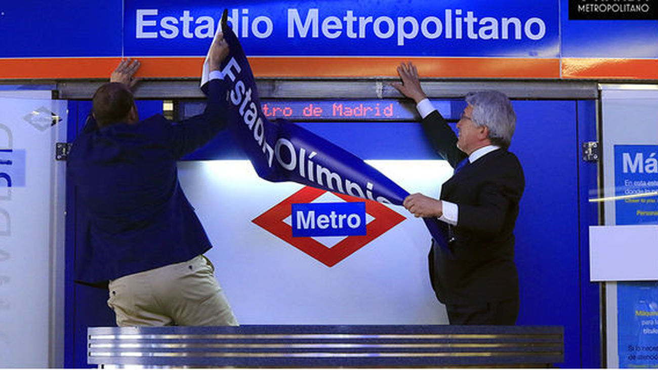 Rollán y Cerezo en la nueva estación de Metro Estadio Metropolitano