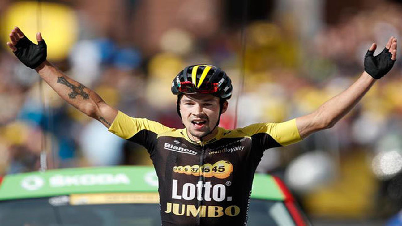 El ciclista esloveno Primoz Roglic, del equipo Lotto NL Jumbo