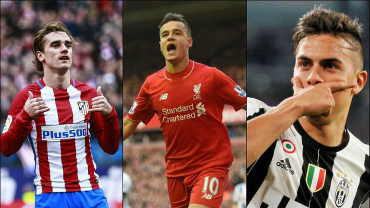 Griezmann, Coutinho y Dybala