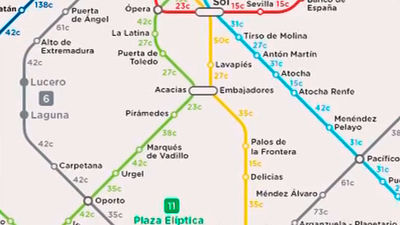 El mapa de las calorías del Metro