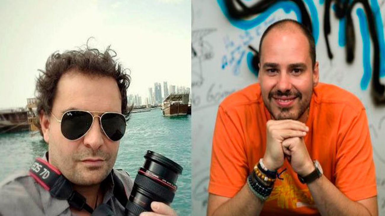 Antonio Pampliega y Manuel Ángel Sastre , periodistas españoles expulsados de Ucrania