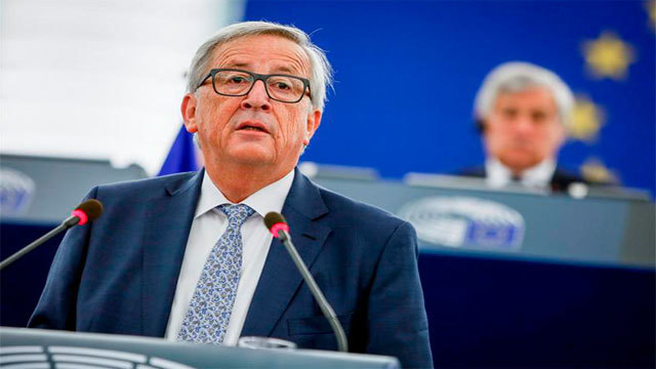 El presidente de la Comisión Europea, Jean-Claude Juncker, en el debate del estado de la Unión en Eurocámara