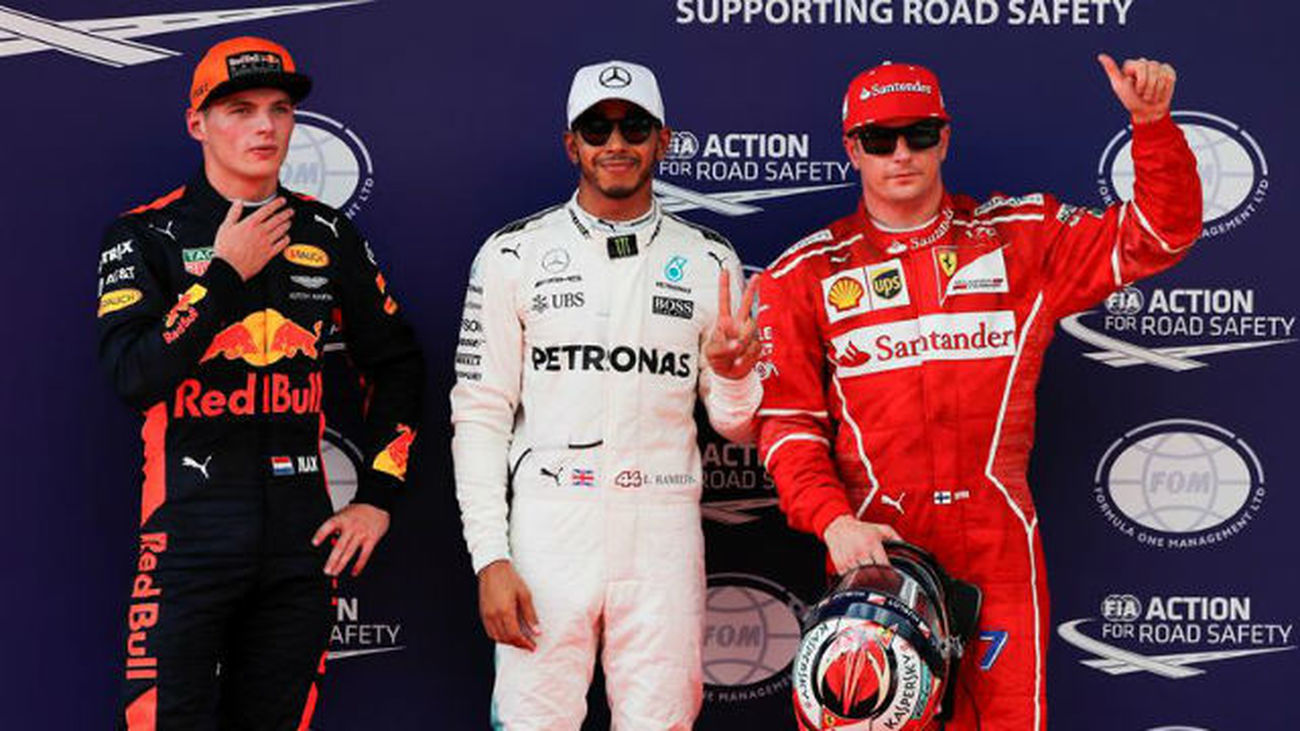 Verstappen, Hamilton y Raikkonen