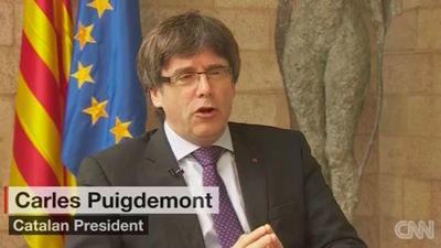 Puigdemont dice a la CNN que está listo para un diálogo "sin condición previa"