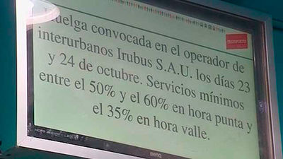 Retrasos en la salida de los servicios mínimos de huelga de Irubus