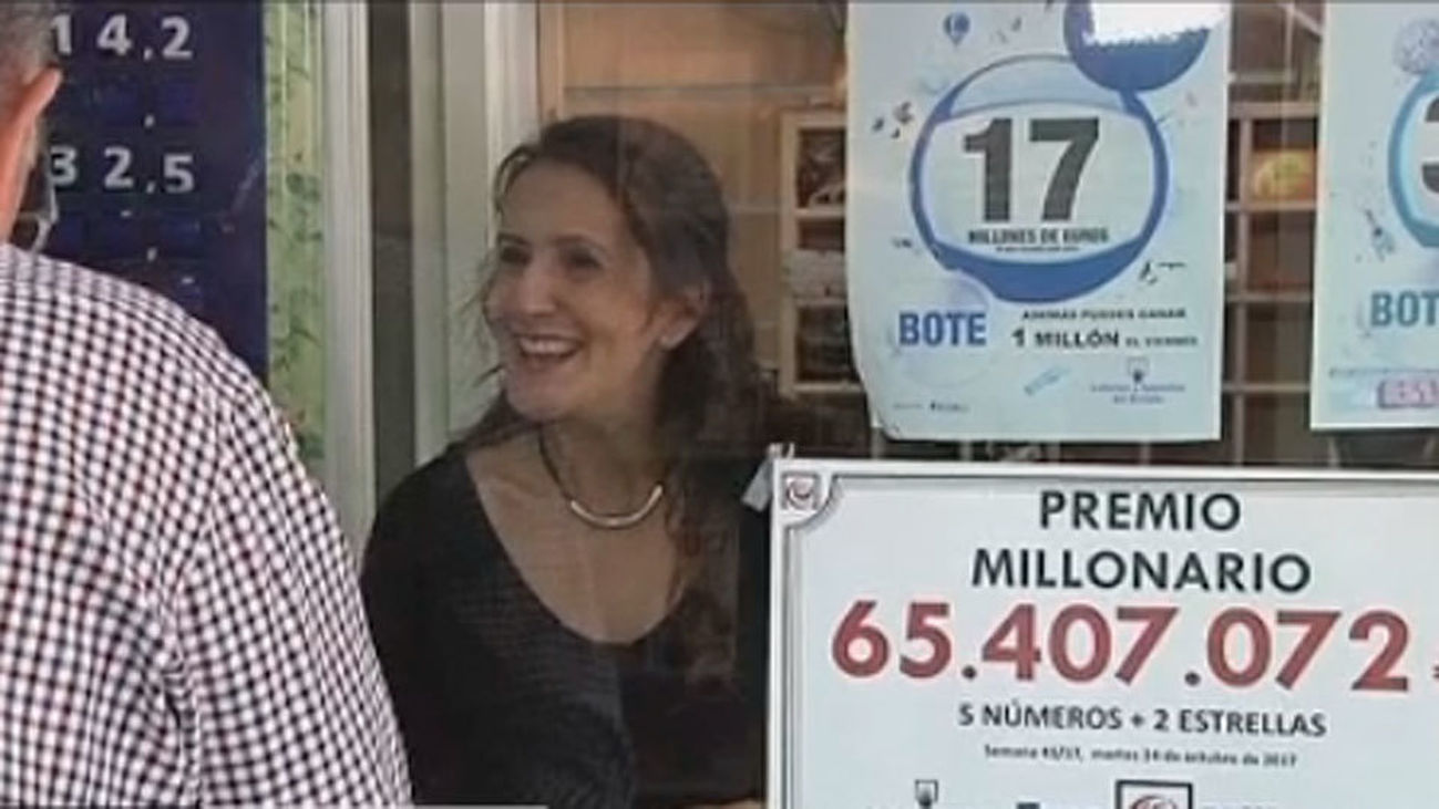 Un único acertante del euromillones recibirá más de 65 millones de euros