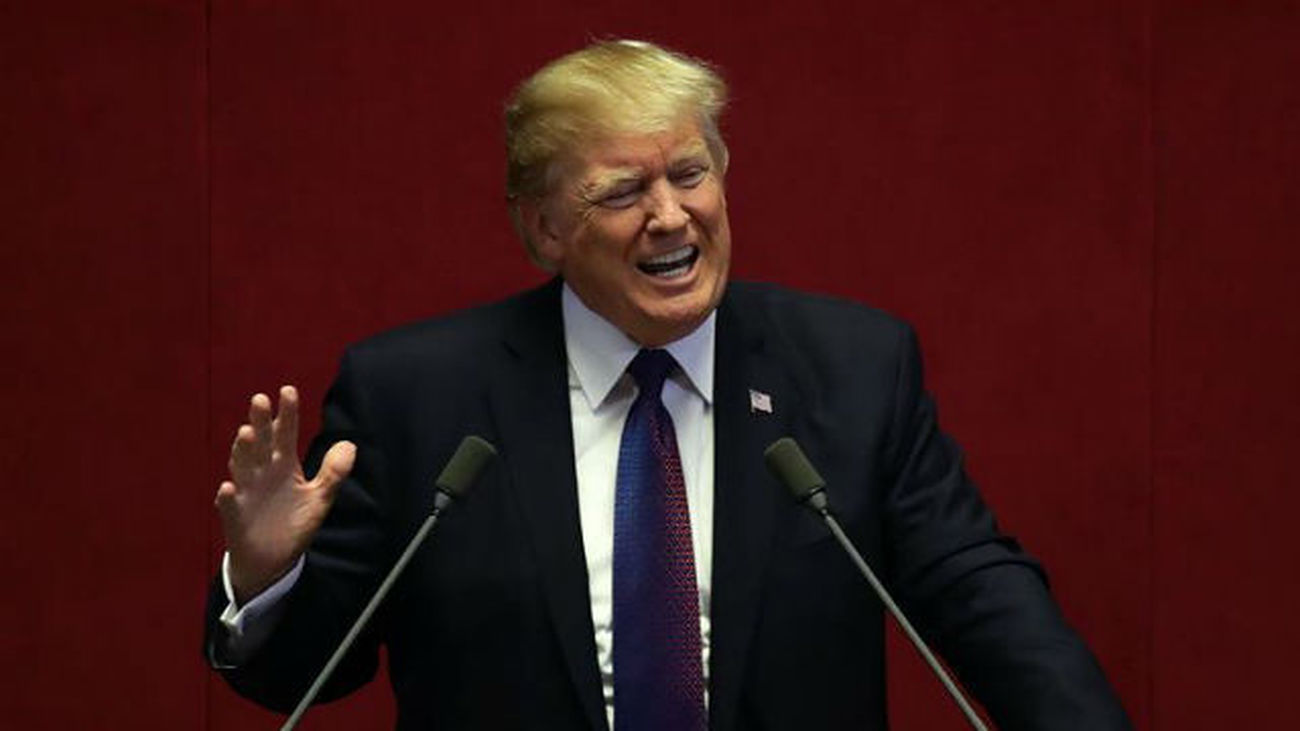 El presidente de EE.UU., Donald J. Trump, da un discurso en la Asamblea Nacional en Seúl, Corea del Sur