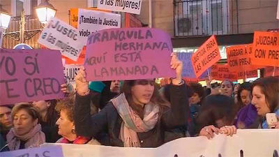 Feministas protestan contra  la "justicia patriarcal" en el juicio por violación en los Sanfermines