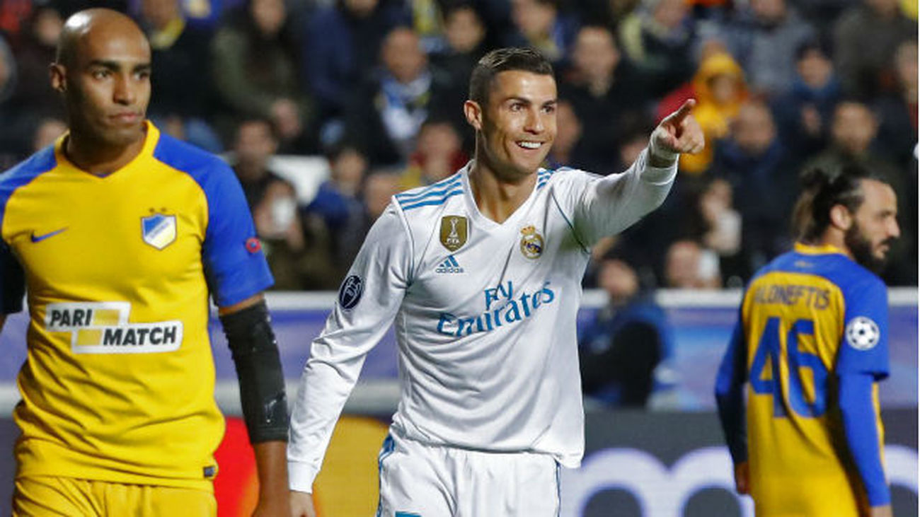 Cristiano Ronaldo ante el Apoel