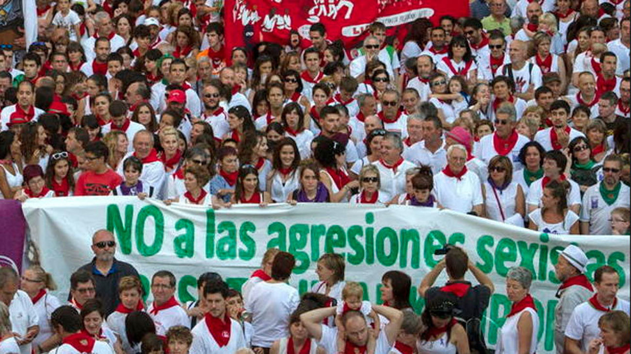 Manifestación contra la agresión sexual y en protesta por las violaciones en Sanfermines