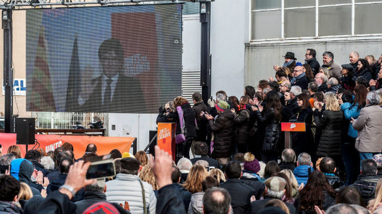 Vista del acto de Junts per Catalunya en el que se ha presentado su candidatura para las elecciones del 21D