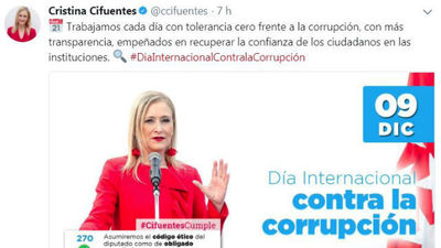 Cifuentes recalca su compromiso de "tolerancia cero" frente a la corrupción