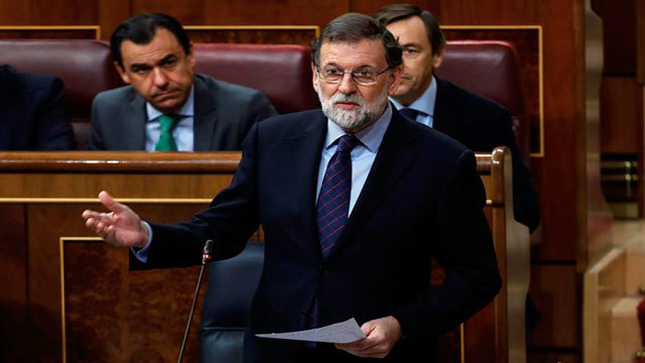 El presidente del Gobierno, Mariano Rajoy en la sesión de control del Congreso de los Diputados