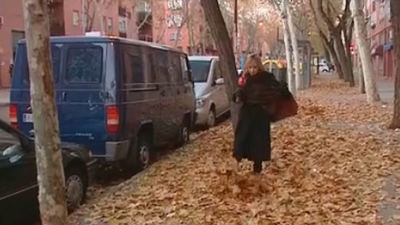 Los vecinos de Usera piden al Ayuntamiento que barra las hojas de las aceras