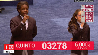 03278, video del quinto premio del Sorteo de Lotería de Navidad 2017