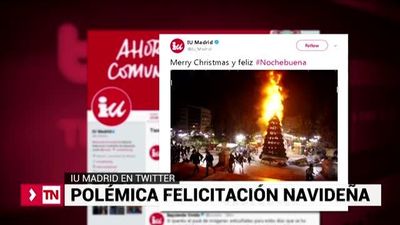 IU Madrid felicita la Nochebuena con la imagen de un árbol navideño en llamas