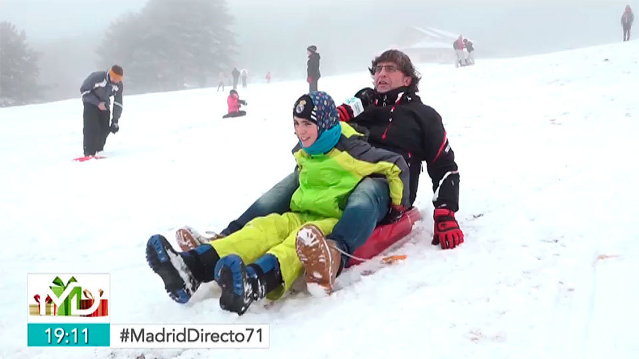 Bruno deja un manto blanco en la sierra de Madrid