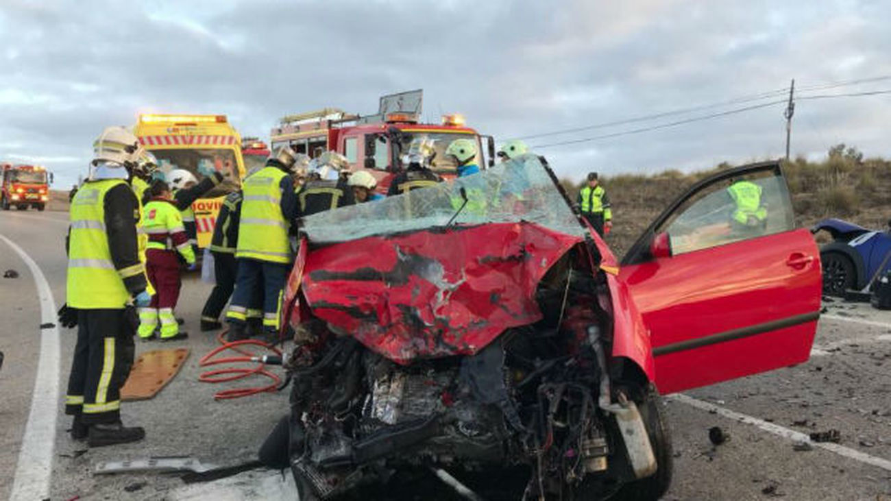 Tres heridos, dos en estado grave, en un choque frontal en Morata de Tajuña