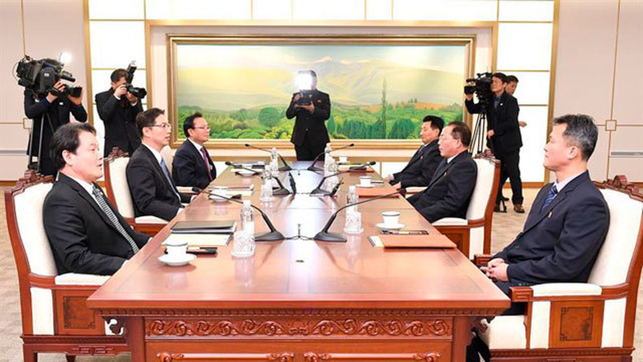 Delegaciones de las dos Coreas