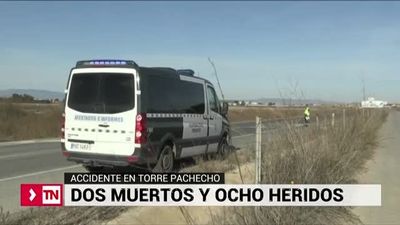 Dos muertos y nueve heridos en un choque frontal de dos vehículos en Murcia
