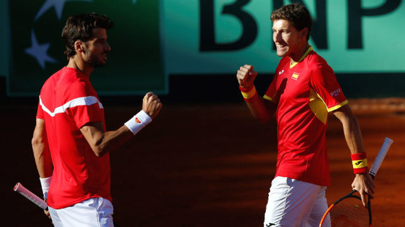 Los tenistas españoles Feliciano López y Pablo Carreño