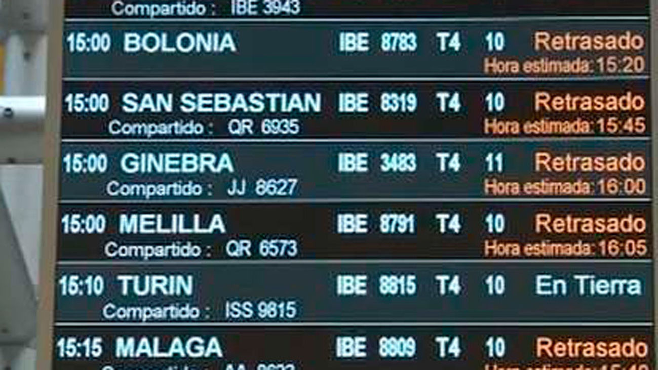 El aeropuerto de Barajas también afectado por la nevada