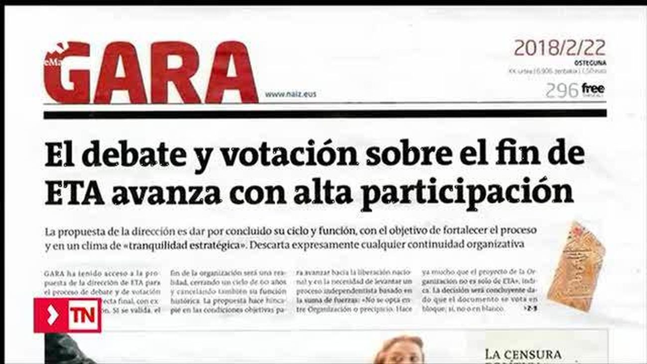 ETA somete a votación un documento que plantea su disolución, según Gara